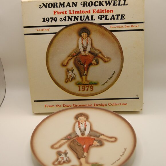 Norman Rockwell First Edition 1979 Annual Plate "Leap Frog" Limited Edition NEW - Picture 4 of 5
